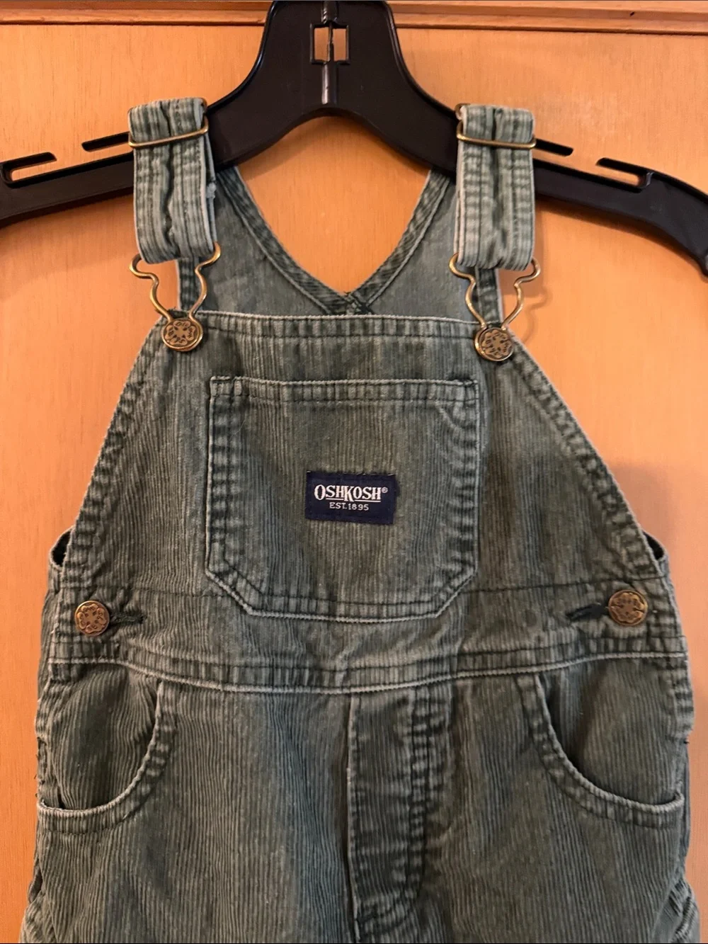 OshKosh B'gosh Baby Boys Corduroy Overalls Olive Green Size 18 Months